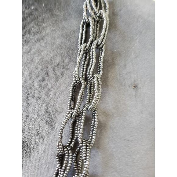 Women Fashion 2 Strand Black Seed Bead Chain Necklace Jewelry with Lobster Clasp - Picture 4 of 7